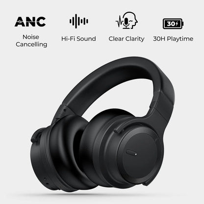 Active Noise Cancelling Headphones Wireless 5.0 Bluetooth Headphones with Rich Bass