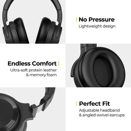 Active Noise Cancelling Headphones Wireless 5.0 Bluetooth Headphones with Rich Bass