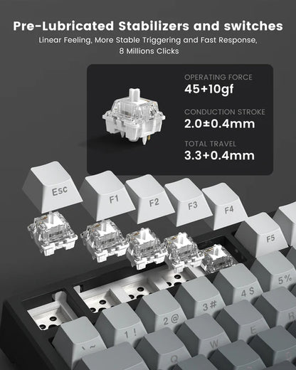 Wireless Mechanical Keyboard, RGB Gaming Keyboard