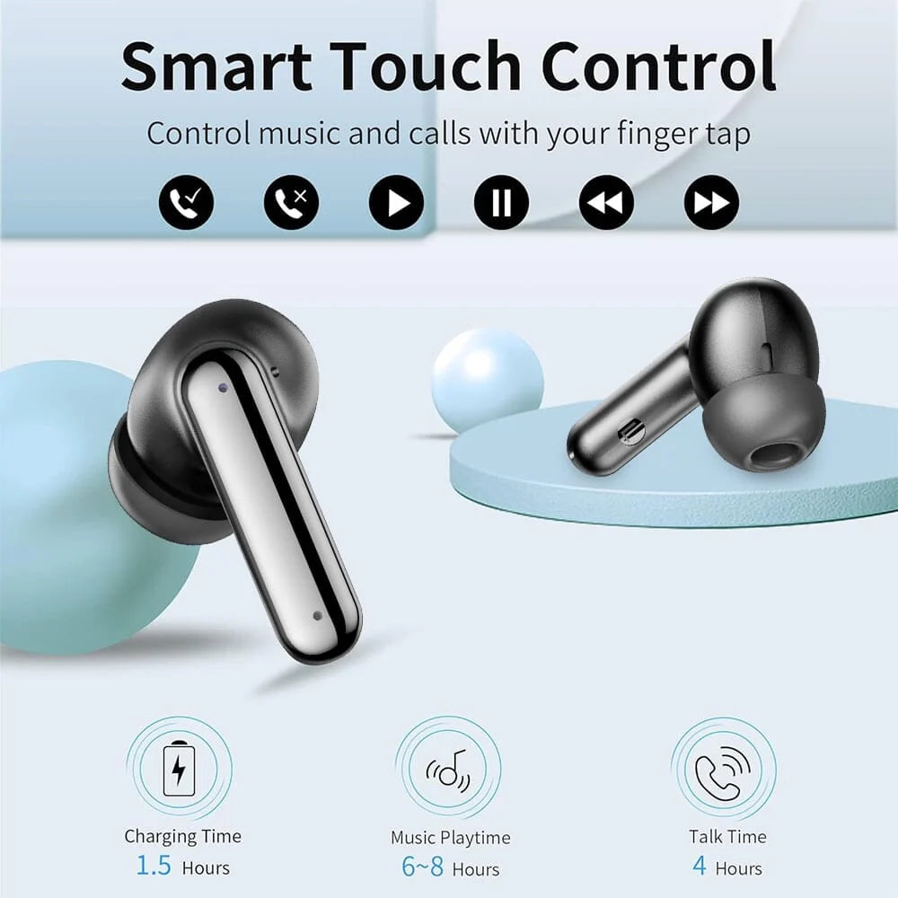 Wireless Earbuds Bluetooth Headphones, with LED Display Charging Case, Waterproof In-Ear Earphones with Mic for iPhone /Android /PC /Laptop