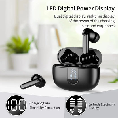 Wireless Earbuds Bluetooth Headphones, with LED Display Charging Case, Waterproof In-Ear Earphones with Mic for iPhone /Android /PC /Laptop